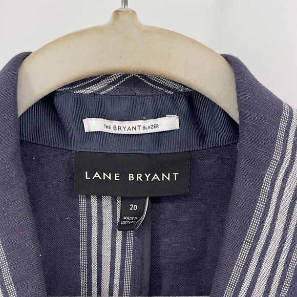 Lane Bryant The Bryant Blazer linen blend striped single button blazer sz 20 - Picture 5 of 6